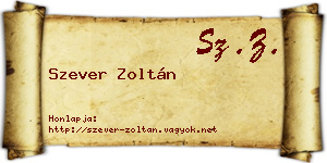 Szever Zoltán névjegykártya